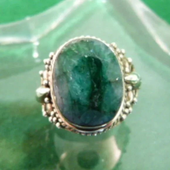 RAW EMERALD RING - SIZE 7.5 - Picture 2 of 6